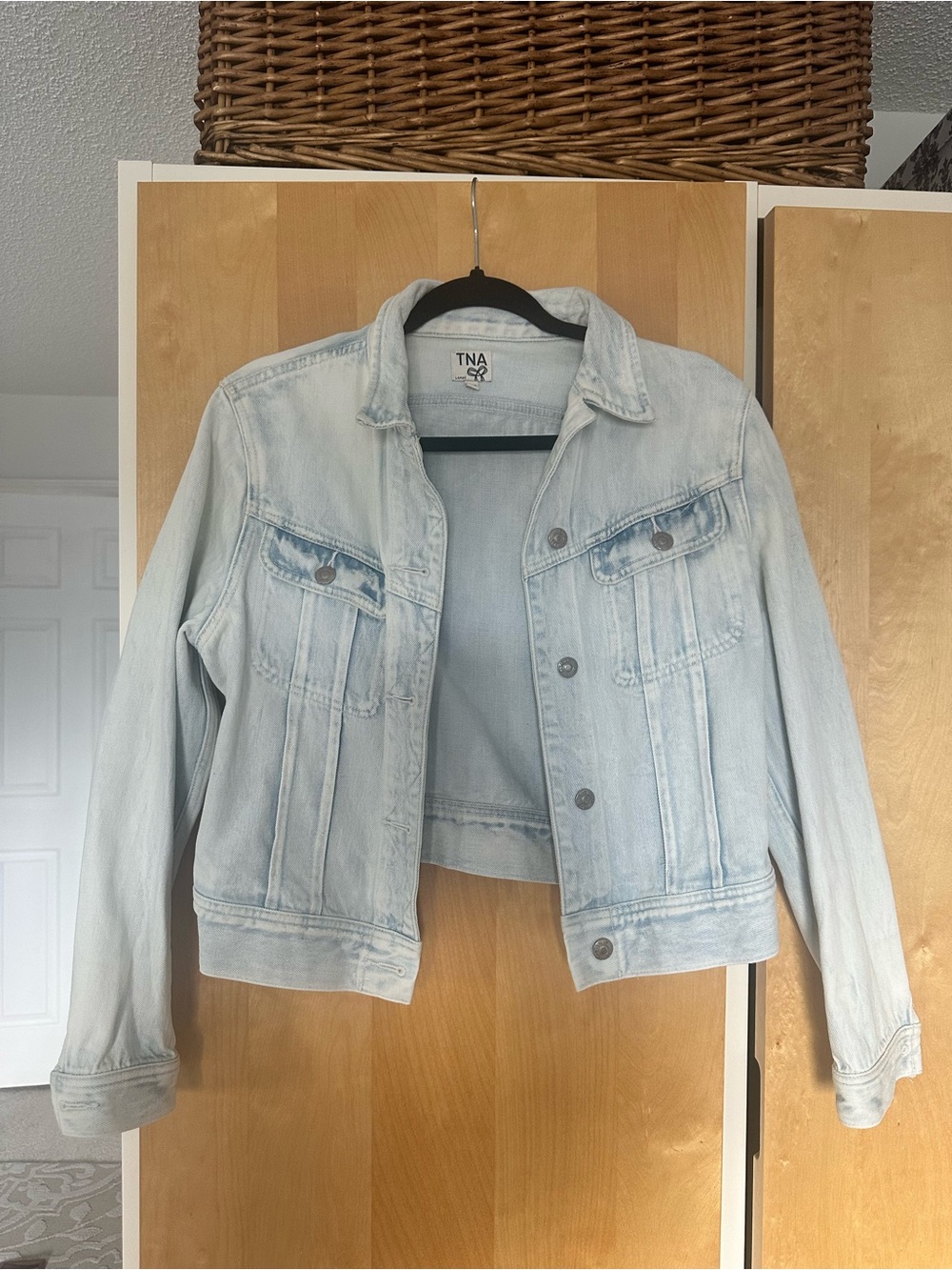 TNA Light Blue Washed Denim Jean Jacket